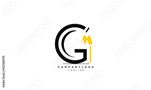 Alphabet letters Initials Monogram logo GM, GM INITIAL, GM letter