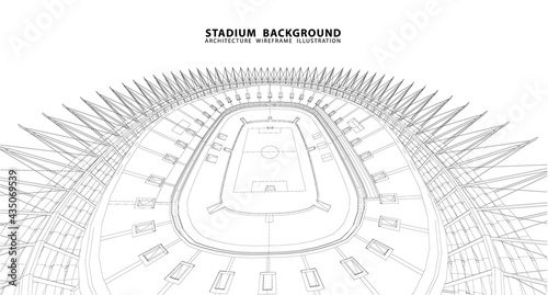 3D wireframe of stadium or sport arena. vector