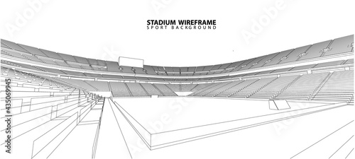 3D wireframe of stadium or sport arena. vector
