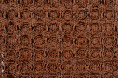 Grunge beige waffle weave fabric background