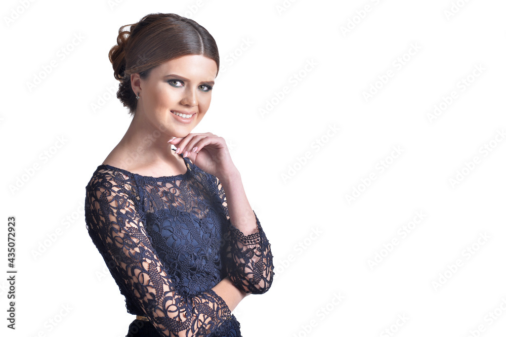 portrait of beautiful young woman posing isolated on white background portrait of beautiful young woman posing isolated on white background
