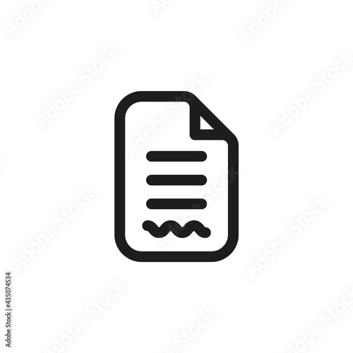 Signed document icon. Business contract signature symbol for web and mobile application UI design.