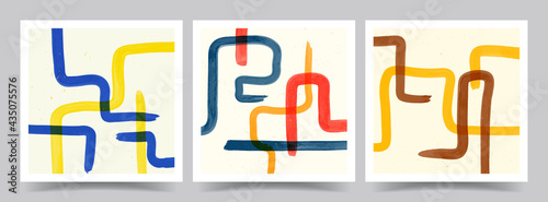 Vector illustration. Abstract contemporary aesthetic backgrounds. Design for social media template, web banner. Colorful shapes and lines. Wall decor. Modern art print. Watercolor painting