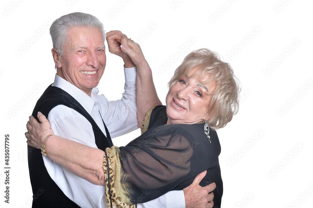 Portrait of happy  senior couple   dancing