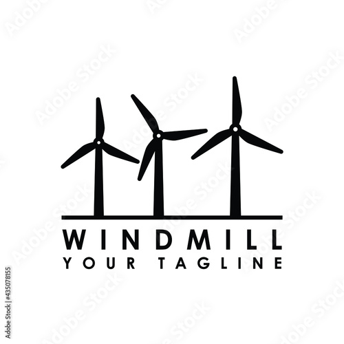 windmill country side logo design vector