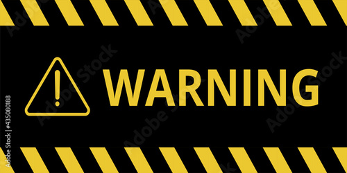 Warning caution sign. Black and yellow danger zone. © FKVT