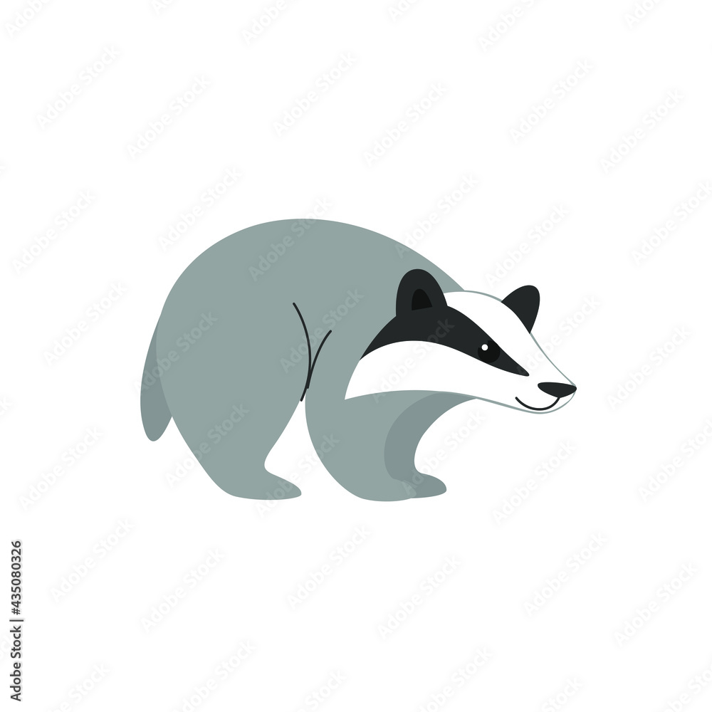Cartoon badger, cute character for children. Vector illustration in cartoon style. Animal alphabet - letter B. Cartoon badger, cute character for children. Vector illustration in cartoon style. Animal alphabet - letter B.