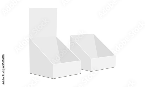 Display Boxes Side View, Isolated on White Background. Vector Illustration photo