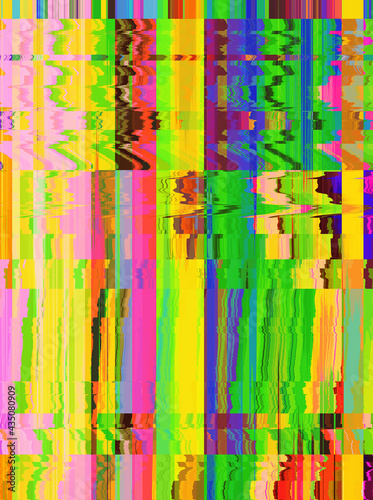 Digital glitch art signal error pixel static noise, 3d render illustration