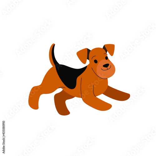 Schnauzer. Cute dog character. Vector illustration in cartoon style for poster  postcard.