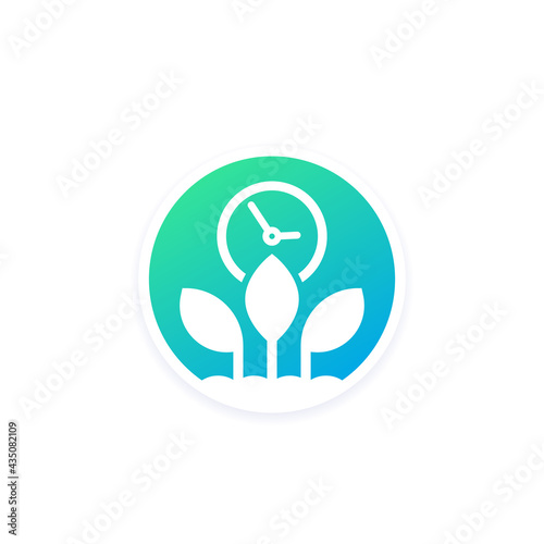 growing crops and time vector icon