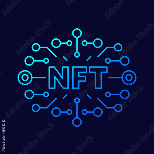 NFT non fungible token, linear vector