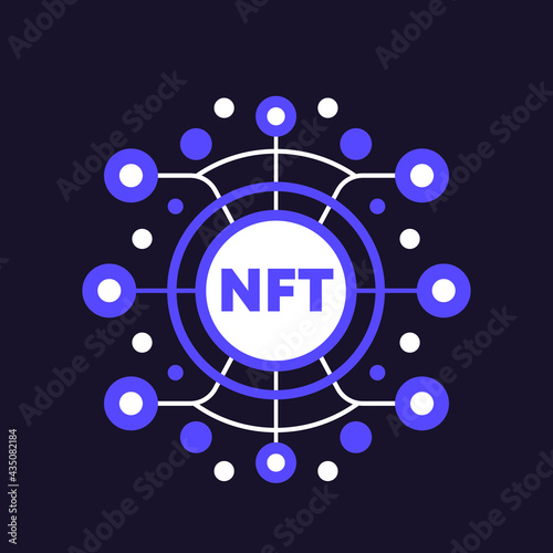 NFT non fungible token, vector illustration