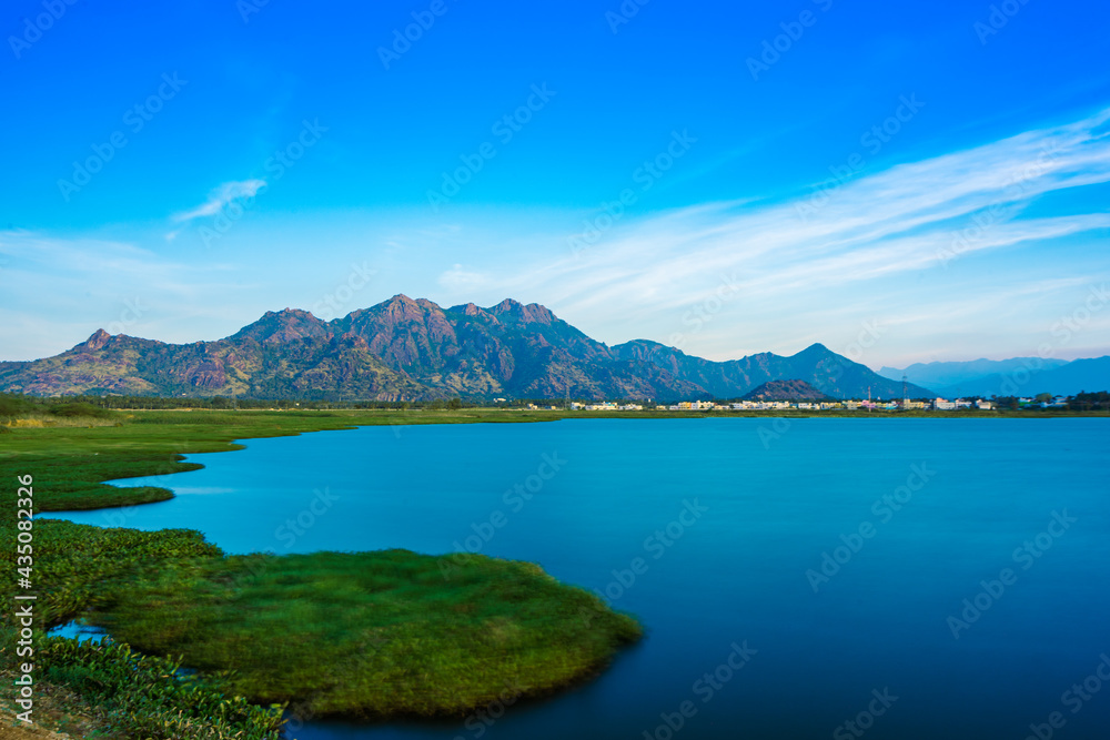 lake and mountains