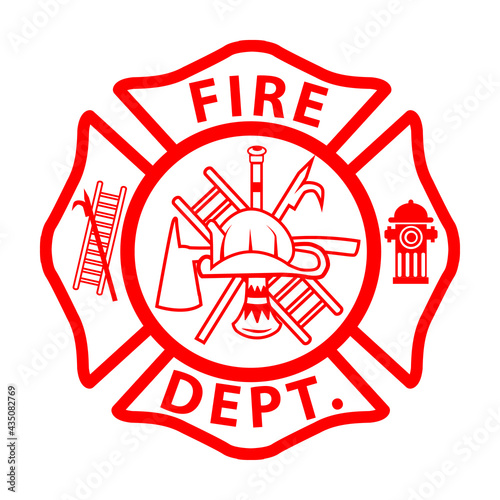 Foto fireman emblem sign on white background