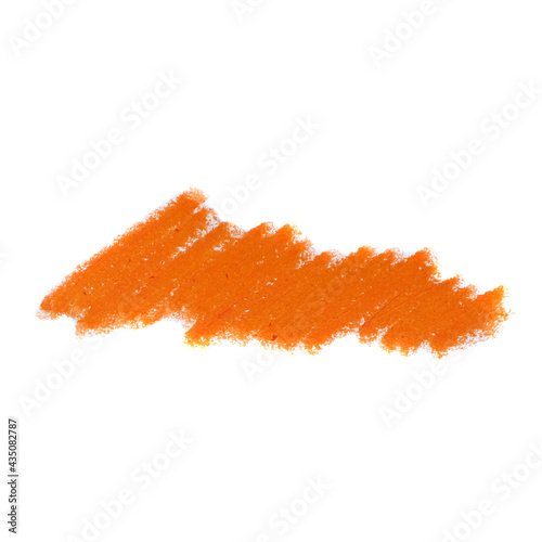 Abstract crayon on white background. orange crayon scribble texture.