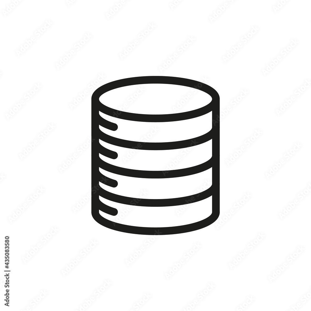 Database icon. Data storage, web hosting concept symbol for software products design, mobile and web applications. Database icon. Data storage, web hosting concept symbol for software products design, mobile and web applications.