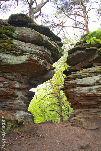 red sandstone rocks on the tour to the Geiersteine near the small village of lug photo