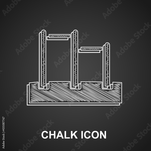 Chalk Sport horizontal bar icon isolated on black background. Vector