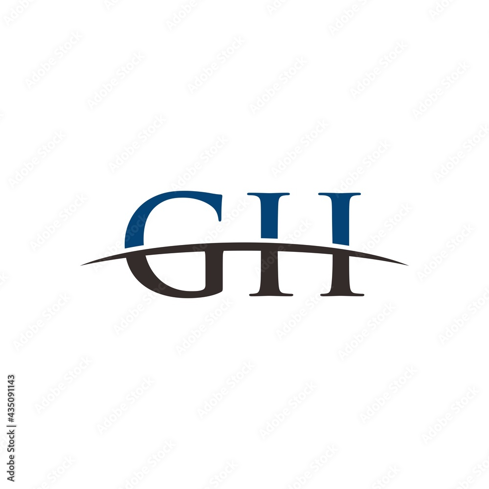Initial letter GH, overlapping movement swoosh horizon, company logo design inspiration Initial letter GH, overlapping movement swoosh horizon, company logo design inspiration