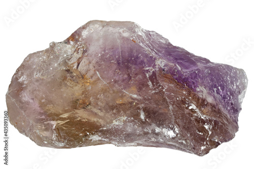 ametrine crystal  from Anahi Mine, Bolivia isolated on white background photo