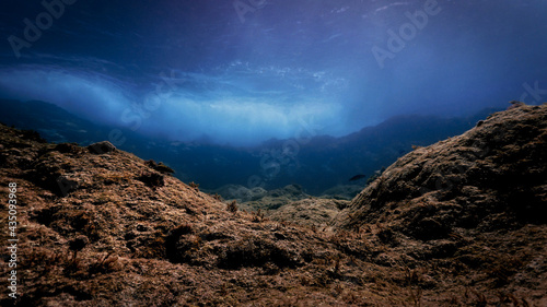 Underwater rays of sunlight