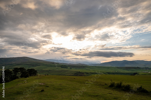 sunset over the mountains