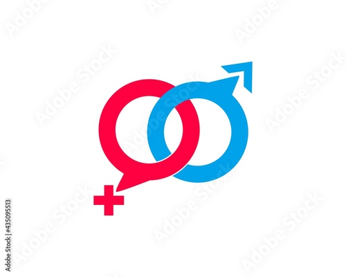 male and female symbol dating abstract logo