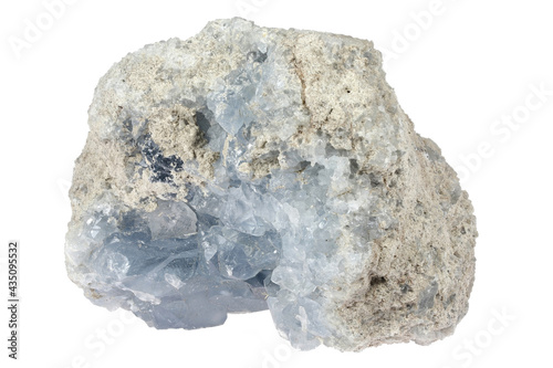 фотографія blue celestine from Madagascar isolated on white background