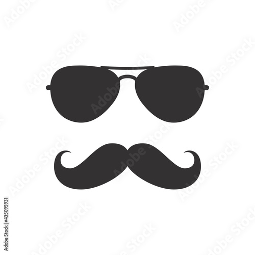 Canvas Print Man mustache and sunglasses icon