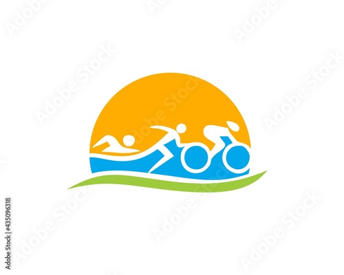 Canvas Print summer triathlon simple logo