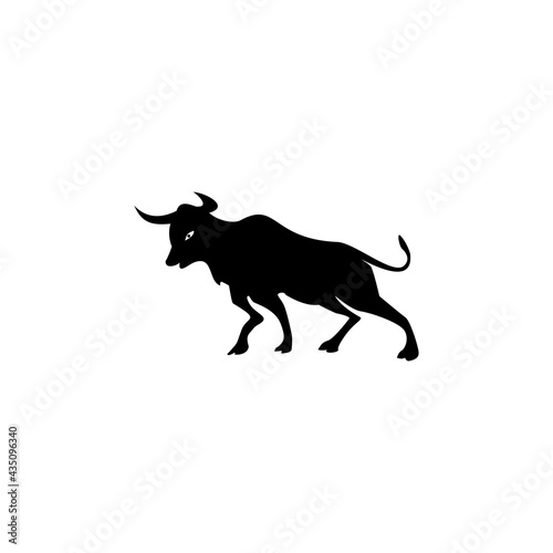 Vector image of an bull design on a white background. Logo, Symbol. t shirt logo design