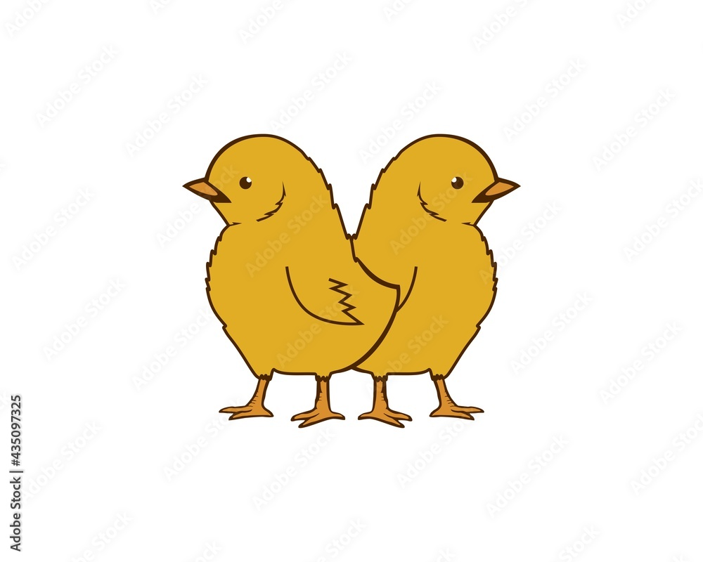 two cute chick vector two cute chick vector