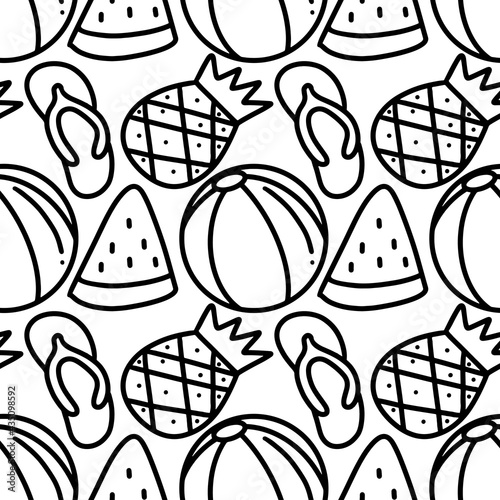 doodle set of summer holiday hand drawing