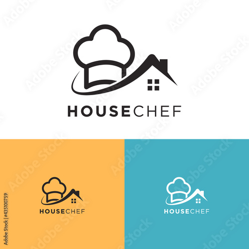 Home chef house chef logo design vector template fully editable