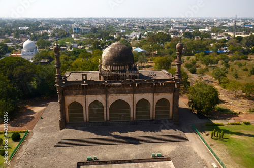 Aerial View of The Ibrahim Rauza tomb in Bijapur , India photo