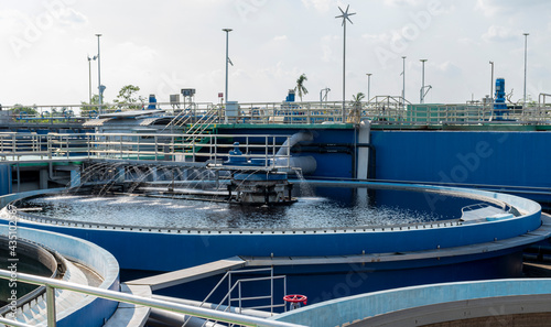 Photography Waste water treatment ponds from industrial plants