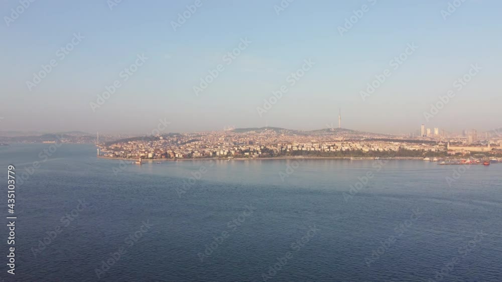 Turkey, Istanbul flight with a drone over the city, mosque, houses, Istanbul landmarks Turkey, Istanbul flight with a drone over the city, mosque, houses, Istanbul landmarks