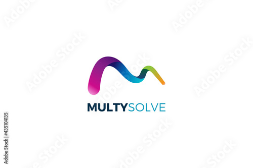 Letter m wave house logo design