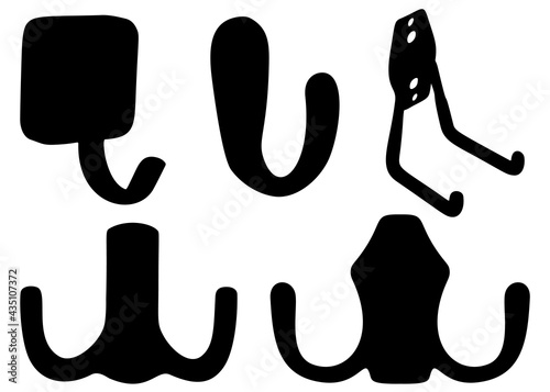 Wall hangers in the set for the hallway. Vector image.