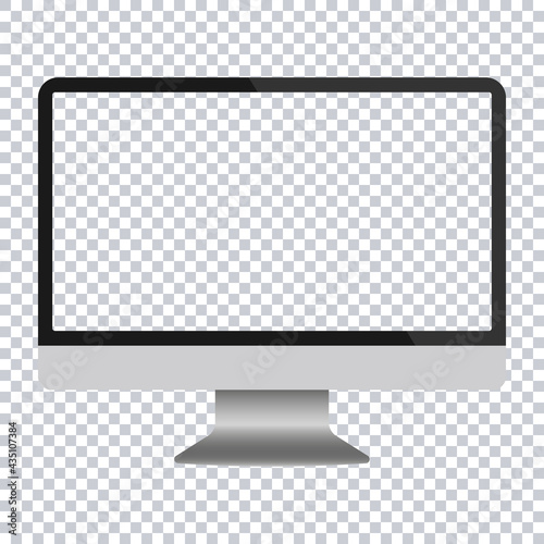 Vector laptop isolated on white background with transparent shadow. Transparent background