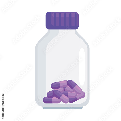 medical purple pills bottle