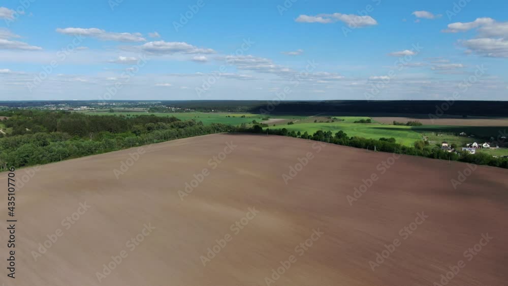 Flying over an empty field
