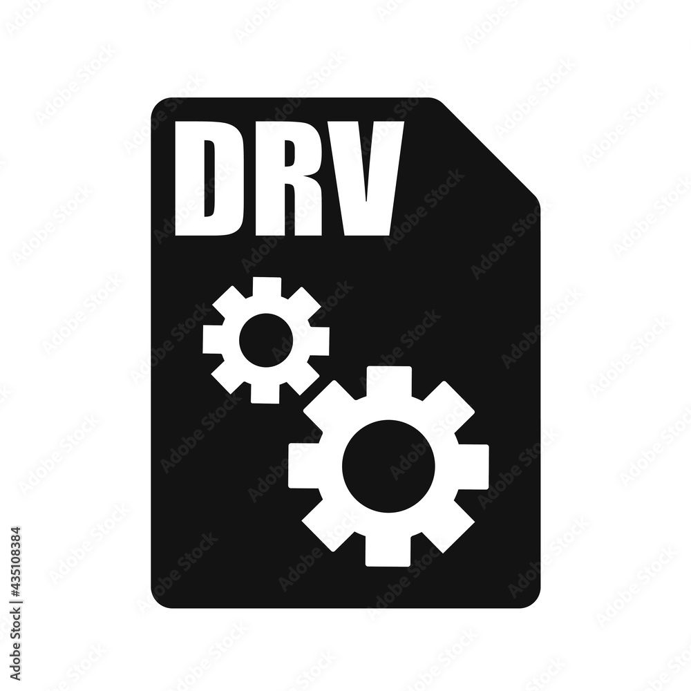 DRV Black File Vector Icon, Flat Design Style DRV Black File Vector Icon, Flat Design Style
