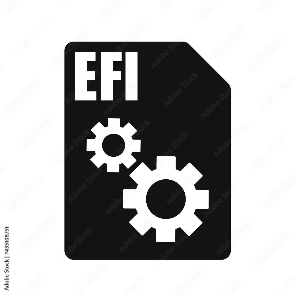 EFI Black File Vector Icon, Flat Design Style EFI Black File Vector Icon, Flat Design Style