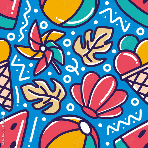 doodle set of summer holiday hand drawing