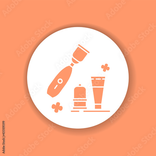 Anti-cellulite vacuum massager color glyph icon. Pictogram for web page,