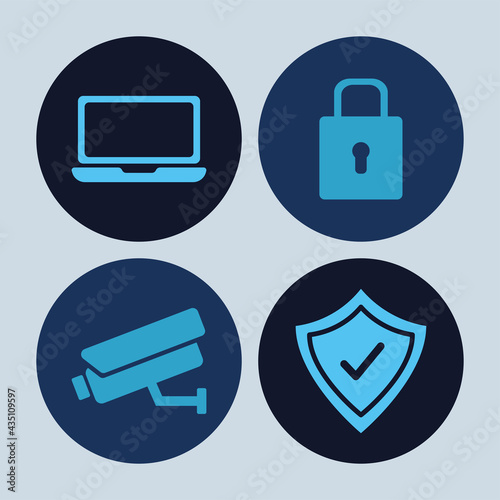 four cyber security icons