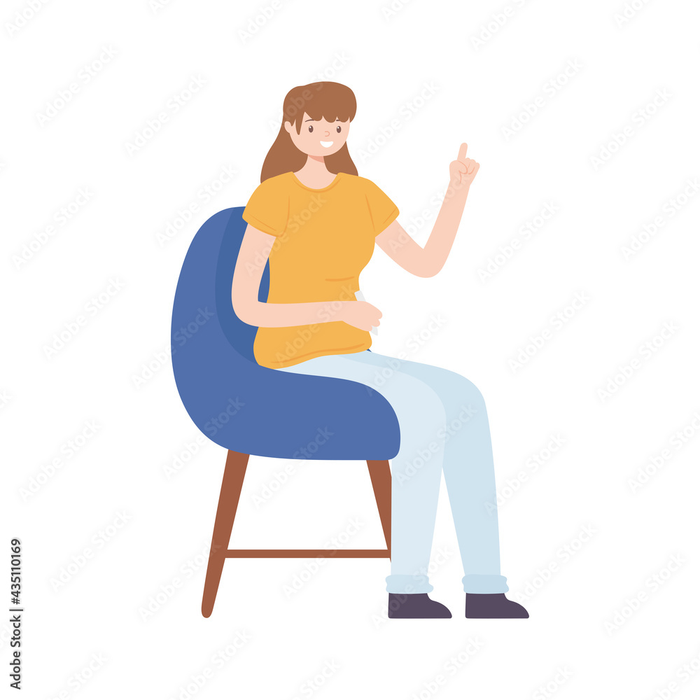 woman sitting on chair