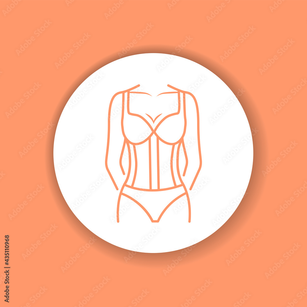 Corset lingerie color glyph icon. Pictogram for web page.